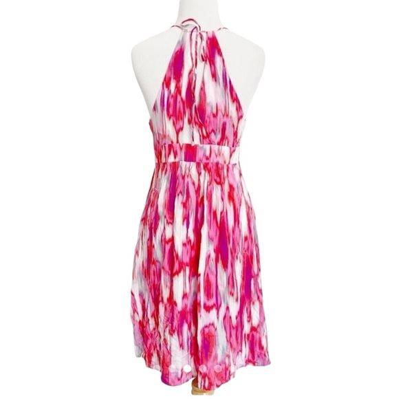 Athleta Georgia Racerback Deep V-Neck Watercolor Women’s Sundress SZ Small Rayon - Picture 3 of 13